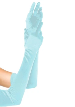 Довгі атласні перчатки Leg Avenue Extra Long Satin Gloves, One Size, світло-блакитні