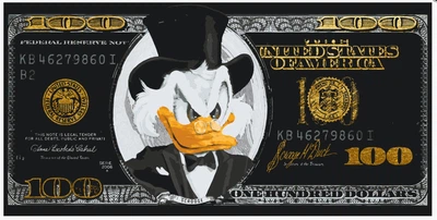 Картина за номерами Макдак 40х80 см Чорний долар з фарбами металік Полотно на підрамнику Origami 3287