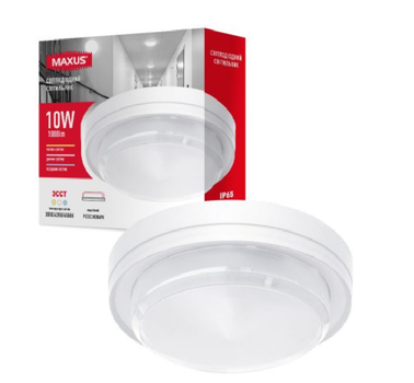 Светильник светодиодный накладной MAXUS MBH 10W 3CCT IP65 WH Circle