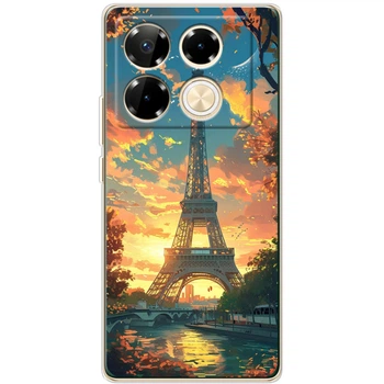 Силиконовый Чехол с Картинкой для Infinix Note 40 Pro Принт (Париж, Эйфелева Башня) (59203-ysm037)