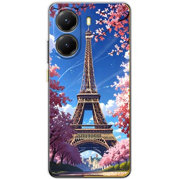 Силиконовый Чехол с Картинкой для Xiaomi Poco X7 Pro Принт (Париж, Эйфелева Башня) (65046-ysm036)