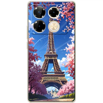 Силиконовый Чехол с Картинкой для Infinix Note 40 Pro Принт (Париж, Эйфелева Башня) (59203-ysm036)