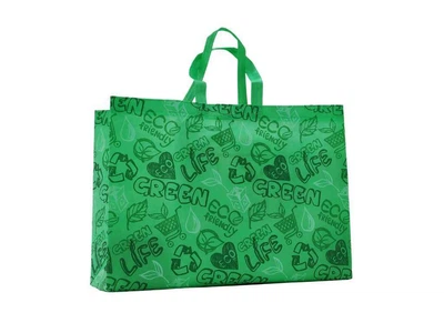 Еко сумка RendPak GREEN LIFE 83г/м2 салатовий 10357 арт.9351 500x370x(2*100)(1*30) 500мм