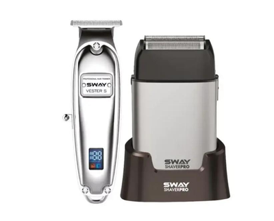 Набор для стрижки триммер Sway Vester и шейвер Sway Shaver Pro 220 В Silver цвет серебристый