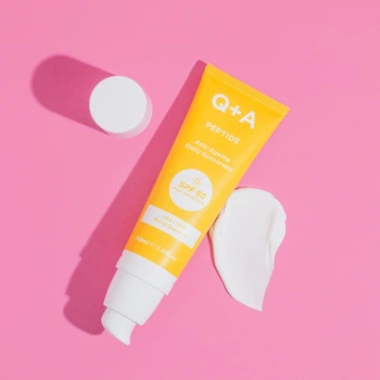 Антивозрастной солнцезащитный крем для лица Q+A Peptide Anti-Ageing Daily Sunscreen SPF 50 PA++++, 50 мл