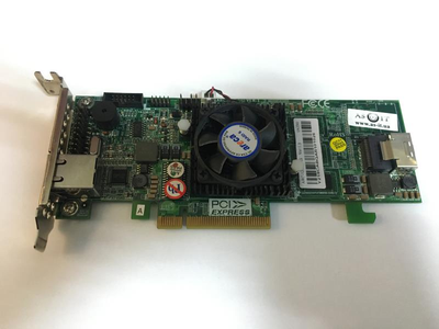 RAID-контроллер ARECA ARC-1222-SAS, PCI-e x8, 256mb, 3GB/S, 1x SFF-8087 (mini SAS), низкопроф. Б/У