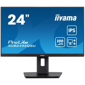 Монітор iiyama ProLite XUB2492QSU-B1 23.8" 16:9 IPS РК 2560х1440 0.5 мс (MPRT) 100 Гц FreeSync 1xHDMI/1xDP/2xUSB 3.2 SP 2х2