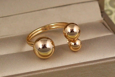 Кольцо Xuping Jewelry Поцелуй раздвижное 16 р золотистое