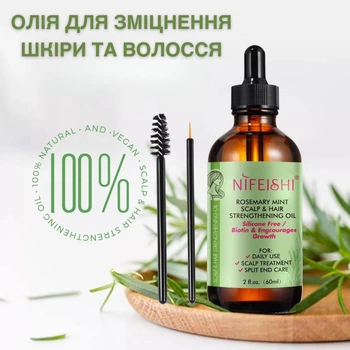 Розмаринова натуральна олія для росту та живлення волосся та масажу тіла NIFEISHI 100% Natural & Pure Rosemary Essential Oils 60 ml