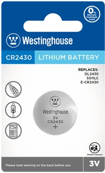 Литиевая батарейка Westinghouse Lithium CR2430 3V 1 шт (80)