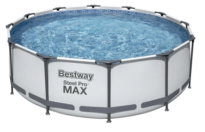 Каркасный круглый бассейн 9150 литров Bestway 56418 366х100 см С фильтр-насосом на 2006 л/ч Серый