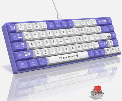 Механическая клавиатура Ajazz Ak680 Purple красные свечи с Hot-Swap