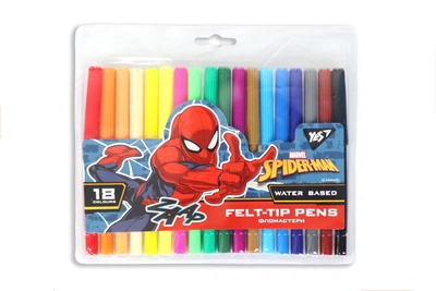 Фломастеры 18 цветов Marvel.Spiderman, YES