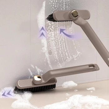 Щітка для прибирання важкодоступних місць, швів, стиків, кутів Gap Brush 360°, універсальна ручна щітка з V-подібними щетинками та обертанням мийної частини для чищення плитки, ванни, кухні Сіра DSR-73-Grey