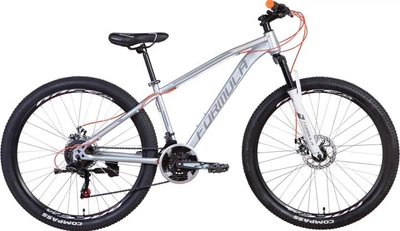 Велосипед FORMULA 27.5" DRAGONFLY AM DD рама 15" Сріблясто-жовтогарячий