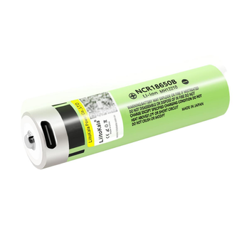 Аккумулятор литевый 18650B LiitoKala USB-34B 3400mAh 3.7V Li-Ion Перезаряжаемый от Type-C Green