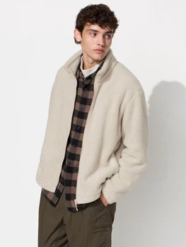 Куртка Шерпа демісезонна чоловіча Uniqlo 687606561 3XL Бежева (1159826939)