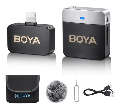 Петличный микрофон BOYA BY-M1V5 для iPhone (Lighning) профессиональный беспроводной (50012)