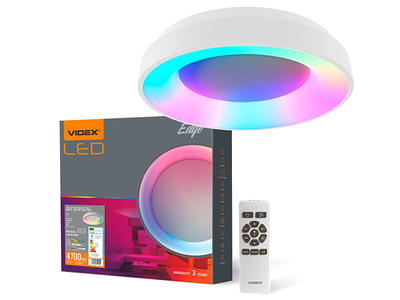 Светильник светодиодный круглый накладной EDGE-RC-72W-WHITE RGB (VLE-ERC-RGB-72W) VIDEX