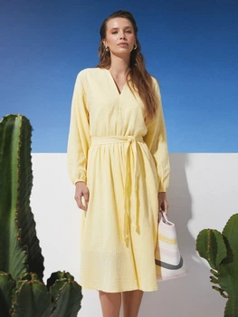 Платье миди летнее женское Seventeen 2283.6371 L-XL Желтое (Sev2000000205359)