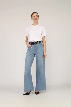Джинсы женские wide leg XL цвет голубой YUKI ЦБ-00270126