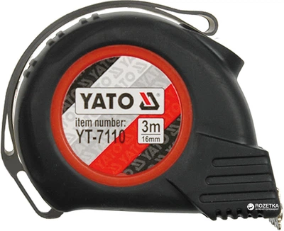 Рулетка YATO з нейлоновим покриттям і магнітами 3 м х 16 мм (YT-7110)