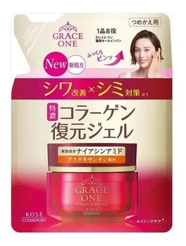 Восстанавливающий гель все в одном с ниацинамидом Kose Grace One Wrinkle Repair Gel Refill, рефилл 90 г