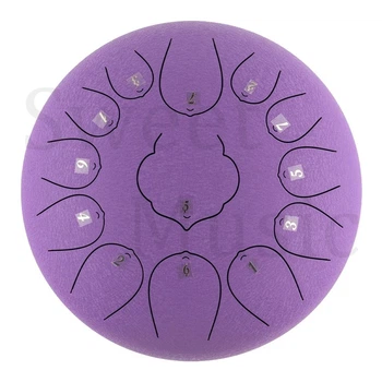 Глюкофон 12" (30см) 13 нот Hluru Huashu THD13-12 Lavander Carbon Steel Tongue Drum