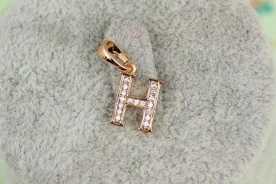 Кулон Xuping Jewelry буква H 1,2 см золотистый