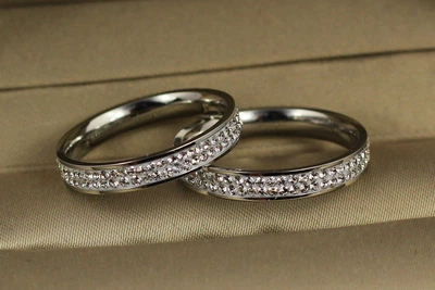Кольцо Xuping Jewelry две дорожки по кругу с бортиками по краям р 20 серебристое
