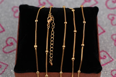 Цепь Xuping Jewelry веницианка с шариками 50 см 3 мм золотистая