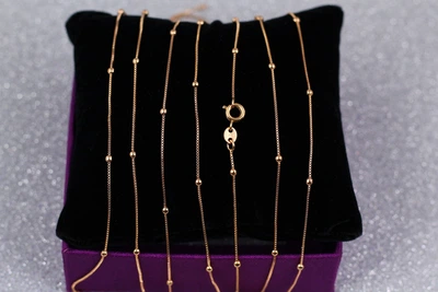 Цепь Xuping Jewelry веницианка 45 см 0,5 мм с шариками 2 мм золотистая