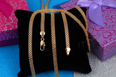 Цепь Xuping Jewelry новый бисмарк 45 см 4 мм золотистая
