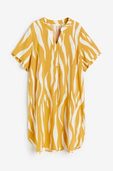 Платье H&M XS горчично белый 19031058018