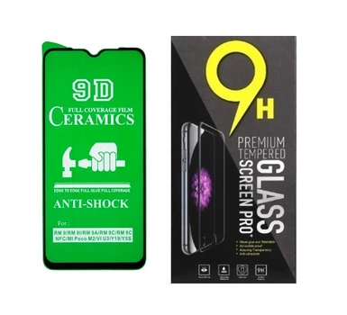 Протиударна захисна плівка Ceramics для Xiaomi Redmi A1, Redmi A1 Plus, Redmi A2, Redmi A2 Plus Full Glue з чорною рамкою