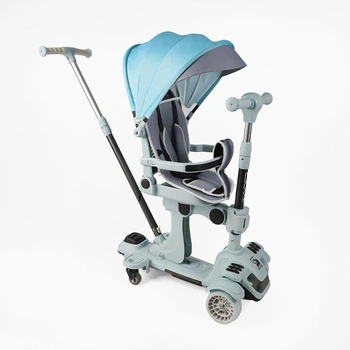 Самокат 5в1 "Skyper" BL-61020 колеса PU125х40мм зі світлом, з капюшоном, поворотне сидіння, захисний бампер