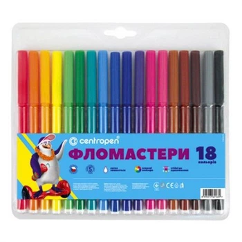 Фломастери, 18 кольорів