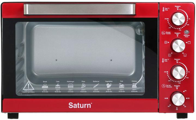 Електрична піч 50 л з рожном грилем підсвічуванням SATURN ST-EC3305R 2000Вт 4 режими нагрівання 250 таймер духовка настільна