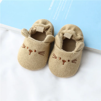 Вязаные пинетки хлопковые Diana Textile Kittens бежевый 18-19 (7-12 месяцев)