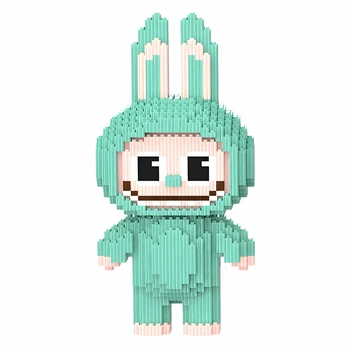 Дитячий конструктор Magic Blocks Зайчик Лабубу Салатовий на 3132 деталі (9185)