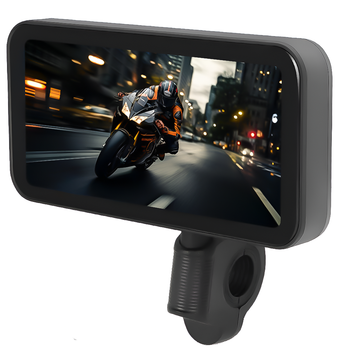 Мультимедийный монитор для мотоцикла с Apple CarPlay и Android Auto Podofo A-3659 с GPS, Bluetooth, Wi-Fi, 6,25", черный