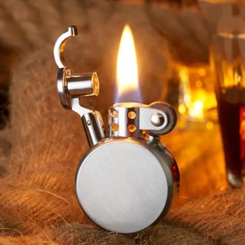 Зажигалка бензиновая Lighter A619 Vintage Mini Silver под гравировку в подарочной упаковке