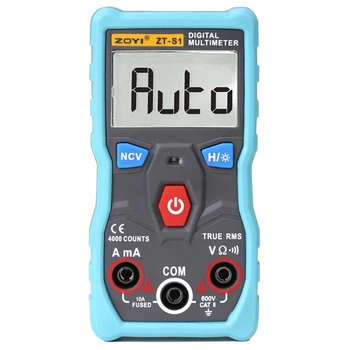 Цифровой Мультиметр ZOTEK ZT-S1 True RMS с автоматическим выбором диапазонов (4V-600V; 1А-10A; 4КОм-40МОм; 40Гц-1Кгц; поиск скрытой проводки) (2255741)