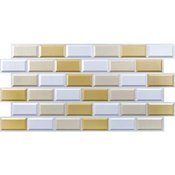 Декоративна ПВХ панель Sticker Wall біло-бежева клінкерна цегла 960х480х4мм SW-00001430