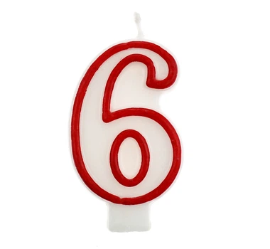 Свічка в торт цифра "6"