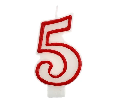 Свеча в торт цифра "5"