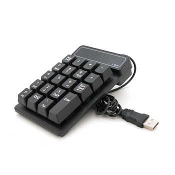 Цифрова USB клавіатура Voltronic чорна для ноутбука з довгим кабелем 150см клавіатура для введення даних (LO-TH_11C)