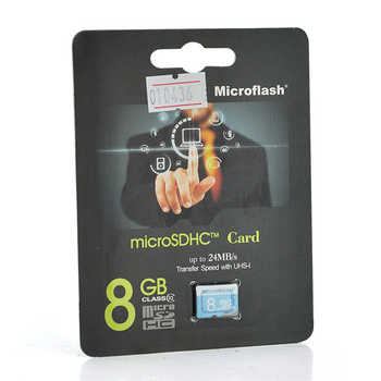 Карта памяти Microflash Micro SD 8Гб 28MB/s class10 быстрая флешка для смартфона и фотоаппарата (LO-TH_11C)