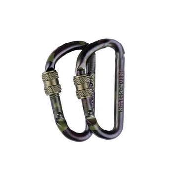 Набір 2 карабіни тактичні Mil-Tec Aluminium Lock Carabiner 6см Woodland (15922060)