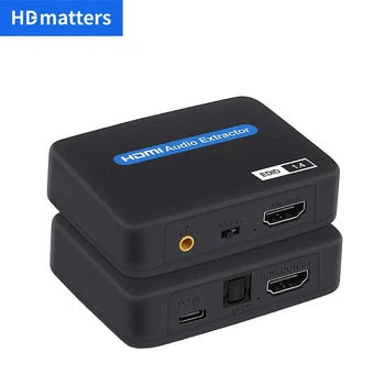 Конвертер HDMI Audio Extractor HDmatters, 4K HDMI на HDMI + SPDIF / 3.5 jack